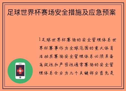 足球世界杯赛场安全措施及应急预案